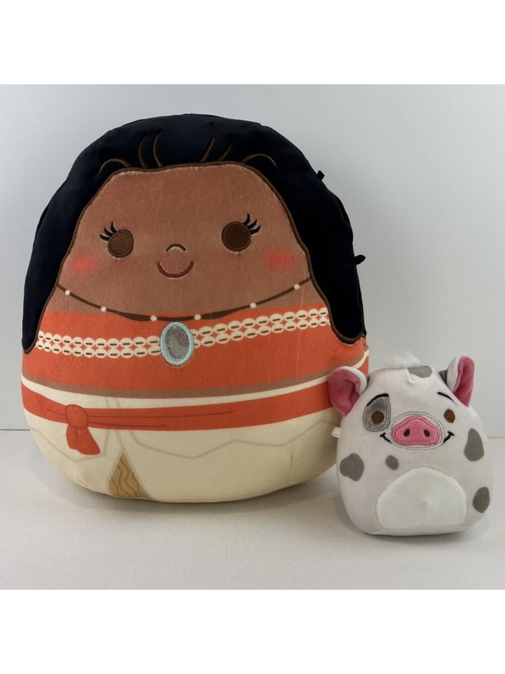 Disney Squishmallows Moana & Pua Plush Set 10" and 5" Soft Cuddly Huggable Soft
